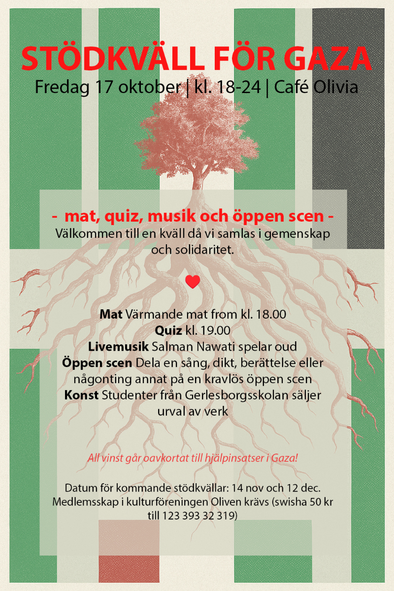 Stödkväll för Gaza